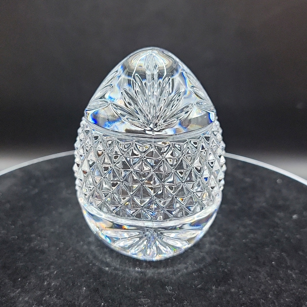 Crystal Egg Shaped Paperweight Stamped France
